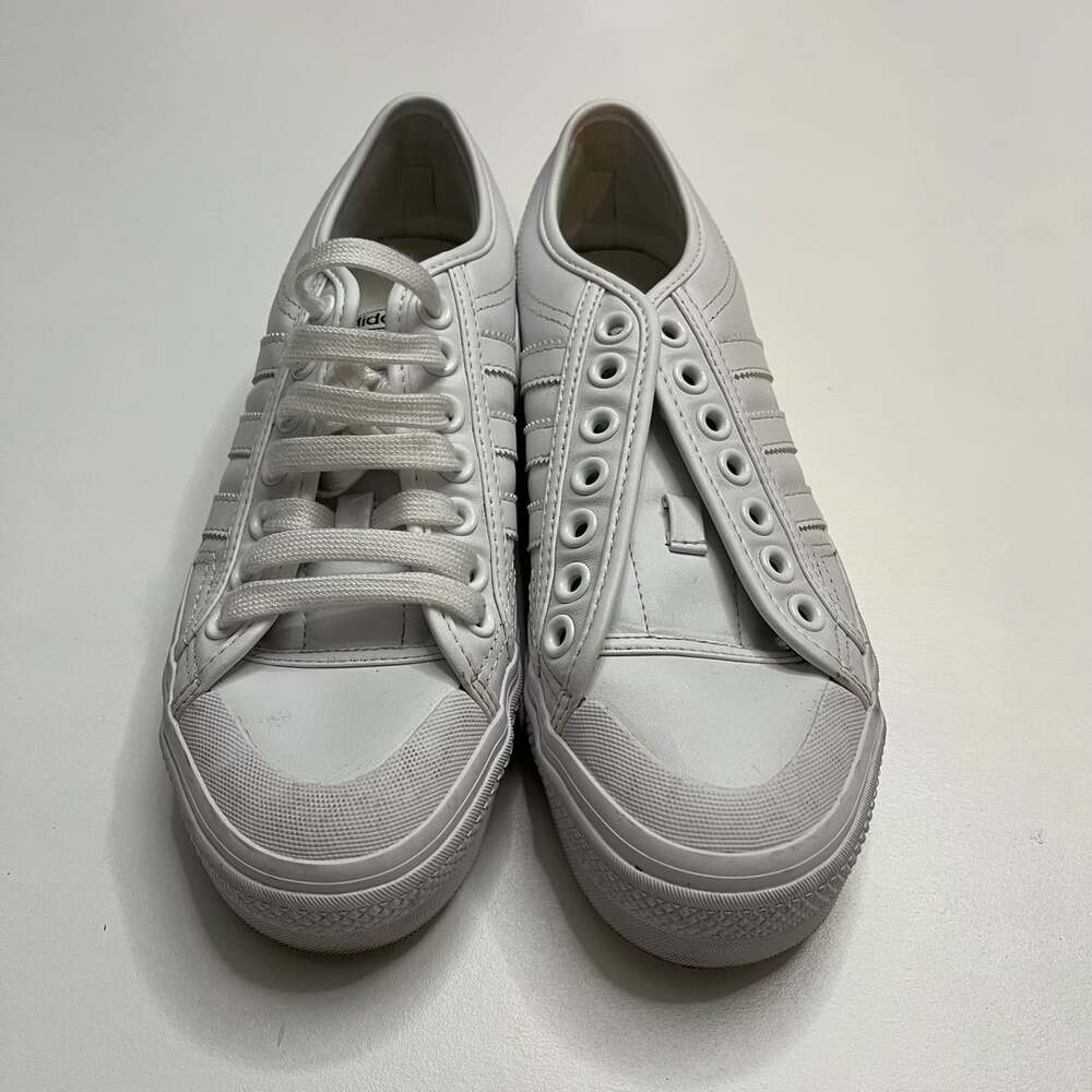 Adidas Nizza Platform Size 8 White Leather Sneakers